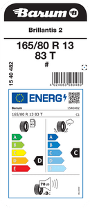 Letne pnevmatike Barum BARUM Brillantis 2 165/80R13 83T BRIL2 #