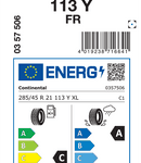 Letne pnevmatike Continental ContiSportContact 5 285/45R21 113Y XL FR SC5 CS *
