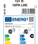 Letne pnevmatike Continental ContiVanContact 100 10PR 285/65R16C 131R VANC100
