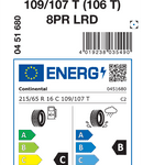 Letne pnevmatike Continental ContiVanContact 100 (106T) 8PR 215/65R16C 109/107T VANC100