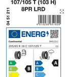 Letne pnevmatike Continental ContiVanContact 200 (103H) 8PR 205/65R16C 107/105T VANC200