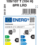 Letne pnevmatike Continental ContiVanContact 200 (104H) 8PR 215/60R17C 109/107T VANC200