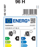 Letne pnevmatike Continental EcoContact 6 Q 215/60R17 96H EC6Q