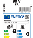 Letne pnevmatike Continental EcoContact 6 Q 245/40R20 99V XL FR EC6Q