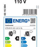 Letne pnevmatike Continental EcoContact 6 275/45R20 110V XL EC6 VOL