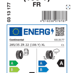 Letne pnevmatike Continental SportContact 7 285/35ZR22 (106Y) XL FR SC7