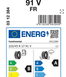 Letne pnevmatike Continental UltraContact 225/45R17 91V FR UC