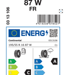 Letne pnevmatike Continental UltraContact 195/55R16 87W FR UC