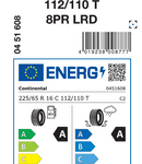Letne pnevmatike Continental VanContact Eco 8PR 225/65R16C 112/110T VANCECO