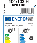 Zimske pnevmatike Continental VanContact Winter 6PR 215/60R17C 104/102H VANCWI